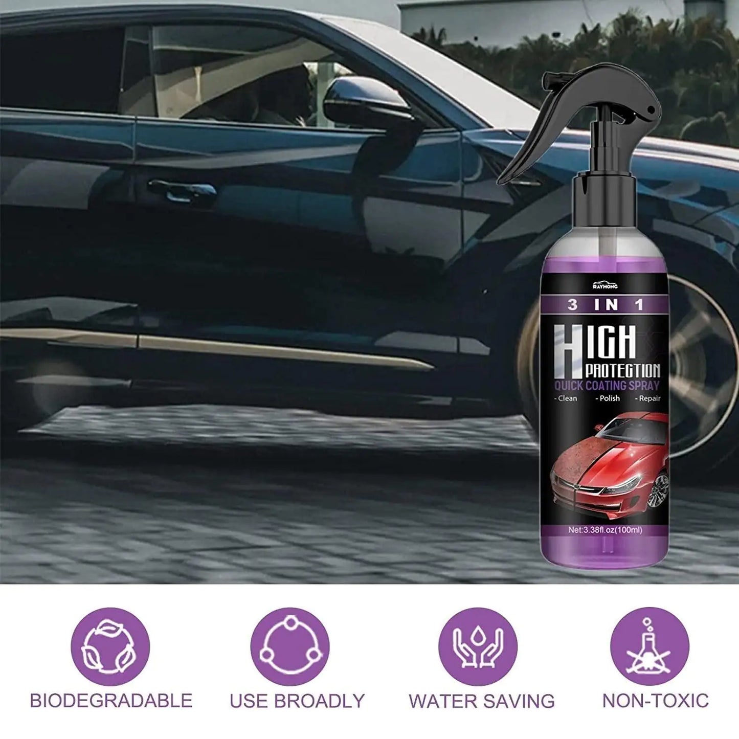 Vehicle 3-in-1 Shine/ Scratch Spray