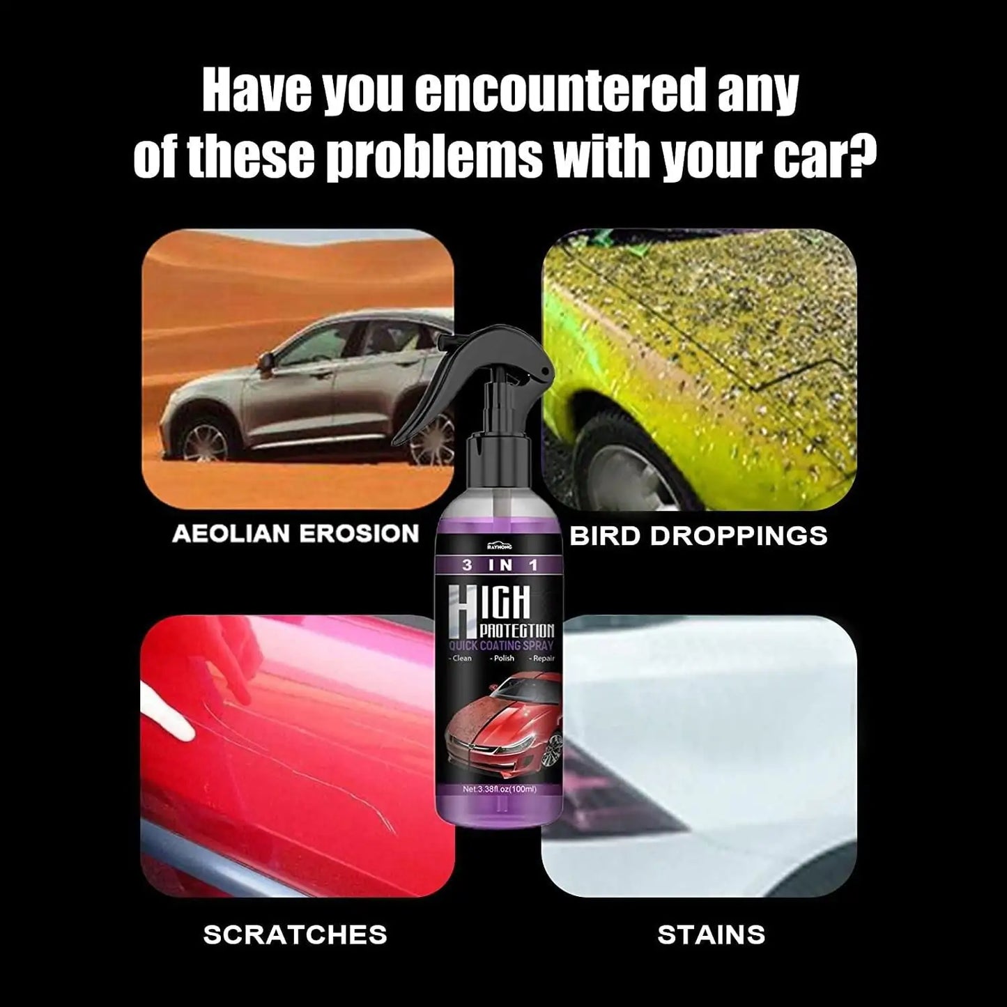 Vehicle 3-in-1 Shine/ Scratch Spray