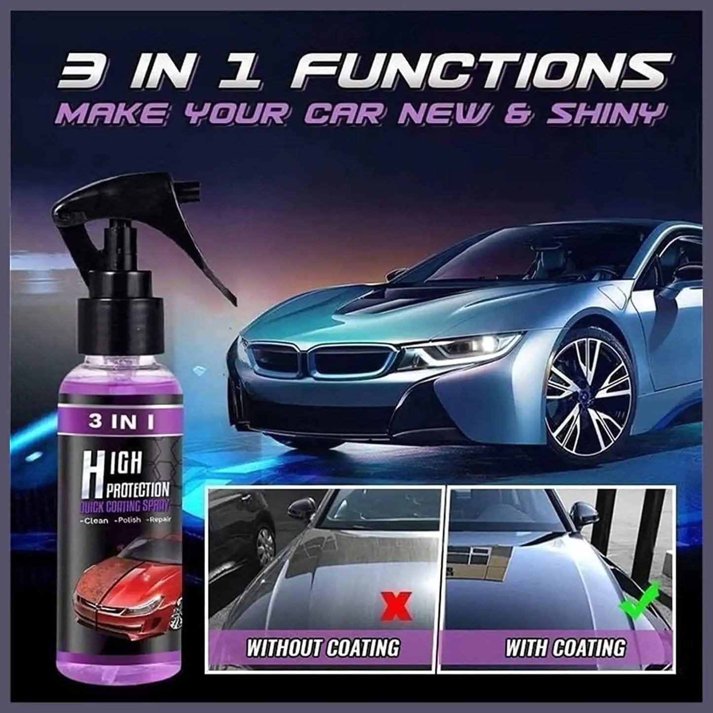 Vehicle 3-in-1 Shine/ Scratch Spray